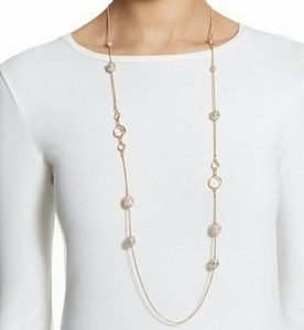 CHICO'S GOLD NECKLACE SPARKLING CRYSTAL BALLS NWT!